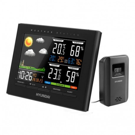 Hyundai WS4380 digital weather station Black AC/Battery
