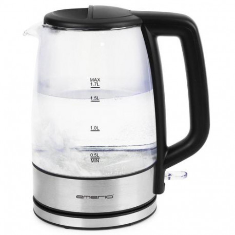 Emerio WK-130126 electric kettle 1.7 L 2200 W Black, Transparent
