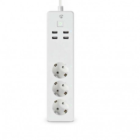 Nedis WIFIP312FWT Smart power strip 3 AC outlet(s) Type F 1.8 m 4 3680 W White