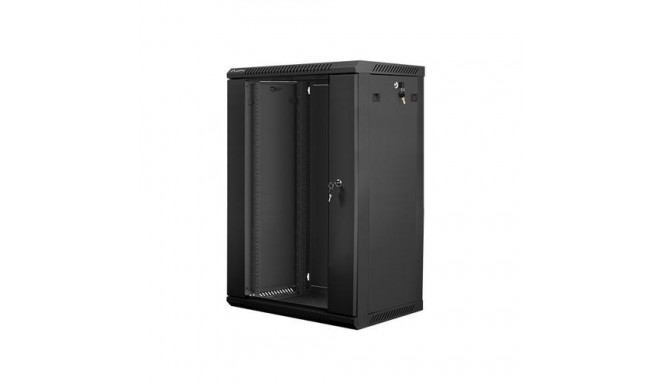 Lanberg WF01-6418-10B rack cabinet 18U Wall mounted rack Black