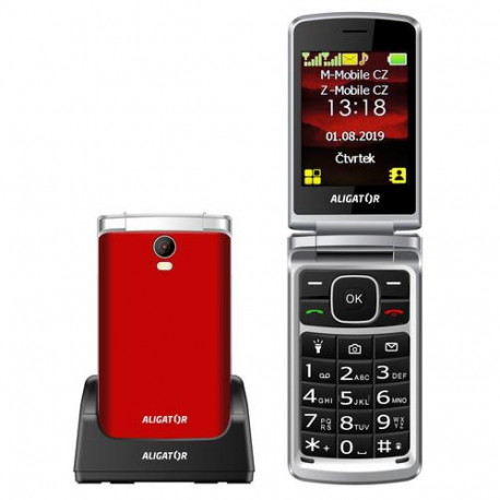 Aligator V710RDSL mobile phone 7.11 cm (2.8") 99 g Red, Silver Senior phone