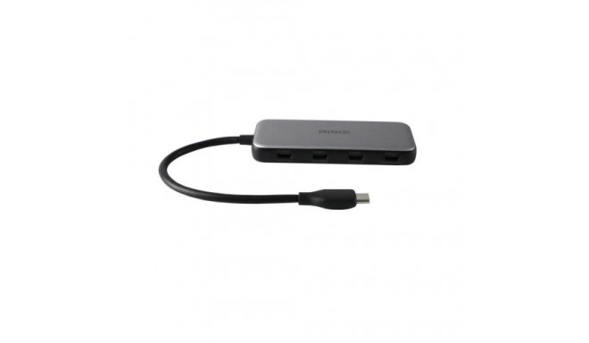 Deltaco USBC-HUB204 interface hub USB Type-C 5000 Mbit/s Grey