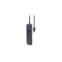 Gembird UHB-U3P1U2P6P-01 interface hub USB 3.2 Gen 2 (3.1 Gen 2) Type-A 5000 Mbit/s Black