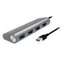 LogiLink UA0307 interface hub USB 3.2 Gen 1 (3.1 Gen 1) Type-A 5000 Mbit/s Aluminium