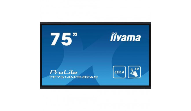 iiyama PROLITE TE7514MIS-B2AG Digital signage flat panel 190.5 cm (75&quot;) LCD Wi-Fi 435 cd/m²