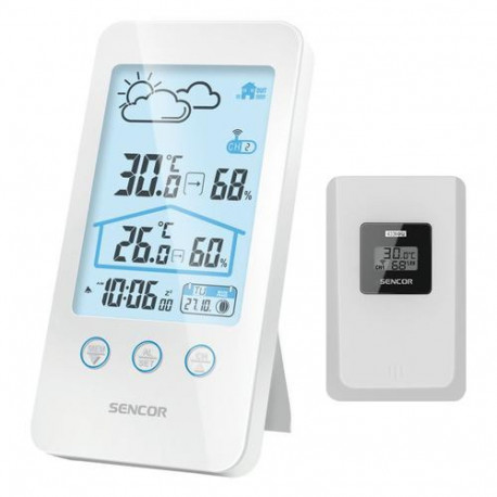 Sencor SWS 3000 W digital weather station White LCD AC/Battery