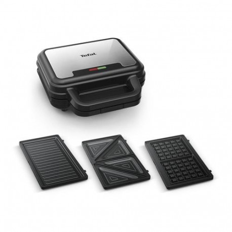 Tefal SW383D10 sandwich maker 700 W Black, Stainless steel