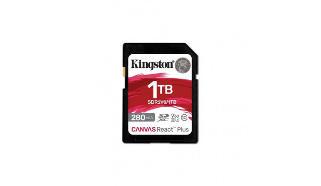 Kingston Technology 1TB Canvas React Plus SDXC UHS-II 280R/150W U3 V60 for Full HD/4K