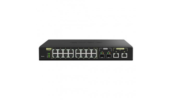 QNAP QSW-M2116P-2T2S network switch Managed L2 2.5G Ethernet Power over Ethernet (PoE) Black