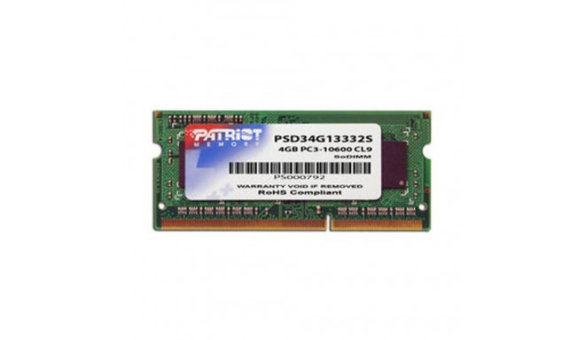Patriot Memory 4GB DDR3 SODIMM memory module 1 x 4 GB