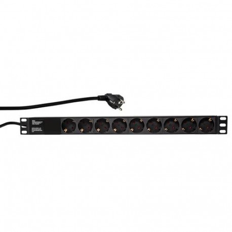 LogiLink PDU9C03 surge protector Black 9 AC outlet(s) 230 V 2 m