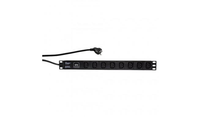 LogiLink PDU8A01 power distribution unit (PDU) 8 AC outlet(s) 1U Black