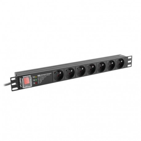 Lanberg PDU-PRO-07E-0200-BK power distribution unit (PDU) 6 AC outlet(s) 1U Black