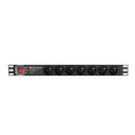 Lanberg PDU-PRO-07E-0200-BK power distribution unit (PDU) 6 AC outlet(s) 1U Black