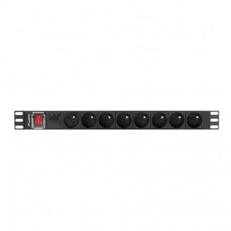 Lanberg PDU-08E-0200-BK power distribution unit (PDU) 8 AC outlet(s) 1U Black