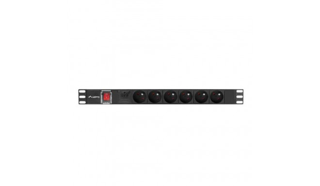 Lanberg PDU-06E-0200-BK power distribution unit (PDU) 6 AC outlet(s) 1U Black