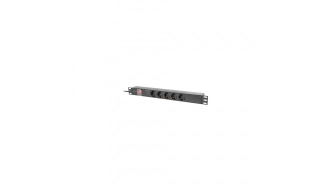 Lanberg PDU-05F-0200-BK power distribution unit (PDU) 5 AC outlet(s) 1U Black
