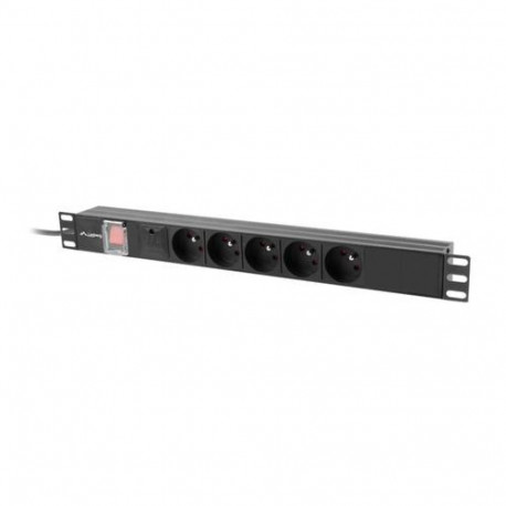 Lanberg PDU-05E-0200-IEC-BK power distribution unit (PDU) 5 AC outlet(s) 1U Black