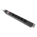 Lanberg PDU-05E-0200-IEC-BK power distribution unit (PDU) 5 AC outlet(s) 1U Black