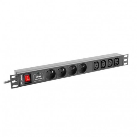 Lanberg PDU-04E04I-0200-IEC-BK power distribution unit (PDU) 4 AC outlet(s) 1U Black