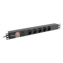 Lanberg PDU-05E-0200-IEC-BK power distribution unit (PDU) 5 AC outlet(s) 1U Black