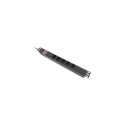 Lanberg PDU-05F-0200-BK power distribution unit (PDU) 5 AC outlet(s) 1U Black