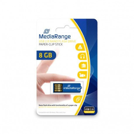 MediaRange MR975 USB flash drive 8 GB USB Type-A 2.0 Blue