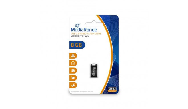 MediaRange MR920 USB flash drive 8 GB USB Type-A 2.0 Black