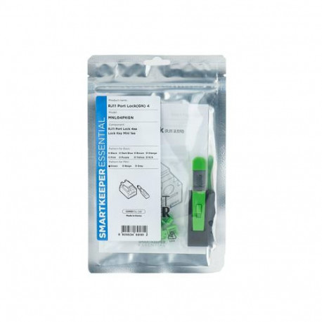 Smartkeeper MNL04PKGN port blocker Port blocker + key RJ-11 Green Plastic 1 pc(s)
