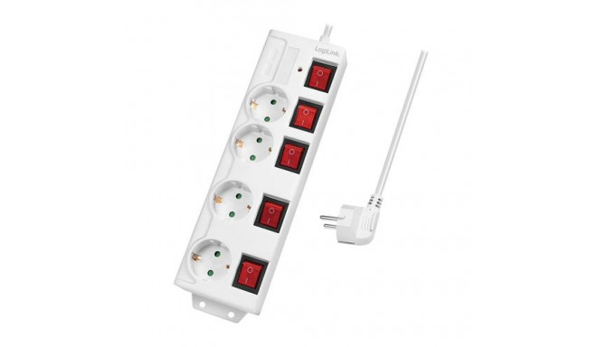 LogiLink LPS252 power extension 1.5 m 4 AC outlet(s) Indoor White