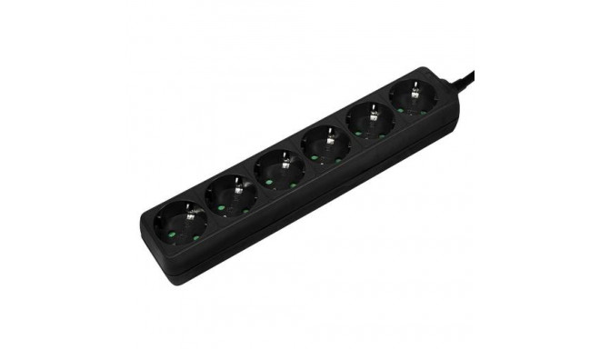 LogiLink LPS238B power extension 1.5 m 6 AC outlet(s) Indoor Black