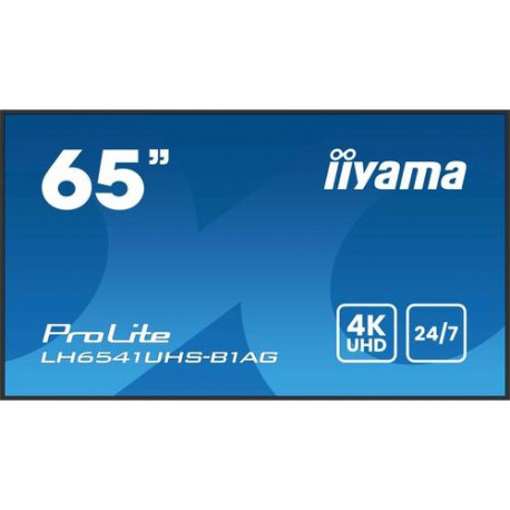 iiyama LH6541UHS-B1AG Signage Display 163.8 cm (64.5") LCD 500 cd/m² 4K Ultra HD Black 24/7