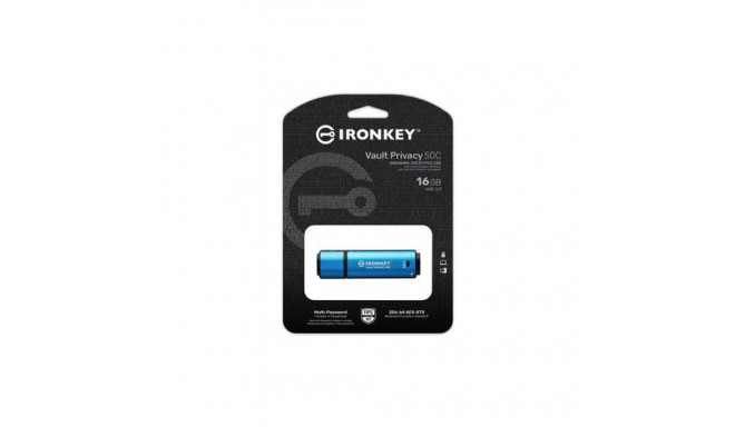 Kingston Technology IronKey 16GB USB-C Vault Privacy 50C AES-256 Encrypted, FIPS 197
