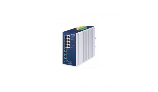 PLANET IP30 Industrial L2/L4 8-Port Managed L2/L4 Gigabit Ethernet (10/100/1000) Aluminium, Blue