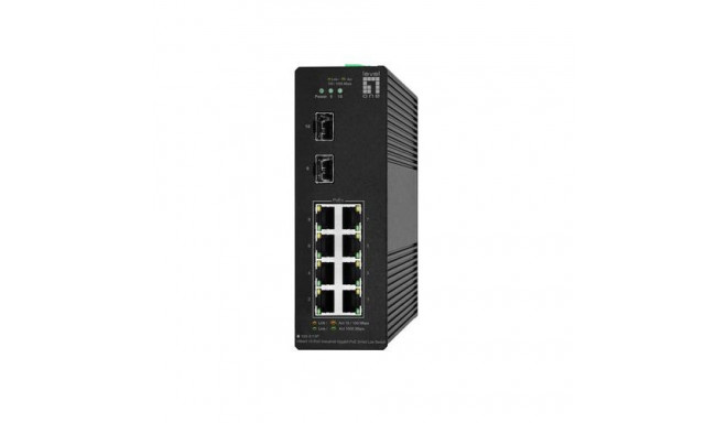 LevelOne Hilbert 10-Port Industrial Gigabit PoE Smart Lite Switch, 2 x SFP, 8 PoE Outputs, 802.3at/a