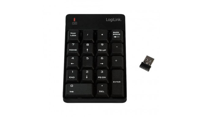 LogiLink ID0120 numeric keypad Laptop RF Wireless Black