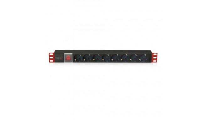 Techly I-CASE STRIP-81UD power distribution unit (PDU) 8 AC outlet(s) 1U Black, Red