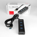 Axagon HUE-S2BL interface hub USB 3.2 Gen 1 (3.1 Gen 1) Type-A 5000 Mbit/s Black