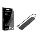 Conceptronic HUBBIES19BP 7-Port USB 3.0 HUB with Power Adapter, 90cm Cable, Individual Power Switch,