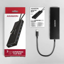 Axagon HUE-F7C 7x USB 3.2 Gen 1 ALU FLAT hub micro power IN 30cm USB-C USB 3.2 Gen 1 (3.1 Gen 1) Typ