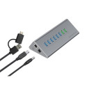 Conceptronic HUBBIES18G 10-in-1 60W USB 3.0 Hub Charger Combo, 2-in-1 USB-C USB-A Cable, USB 3.2 Gen