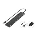 Conceptronic HUBBIES 7-Port USB 2.0 Hub with Power Adapter