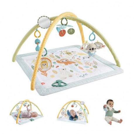 Fisher-Price Sensimals Simply Senses Newborn Gym Baby Activity Mat with 6 Sensory Toys
