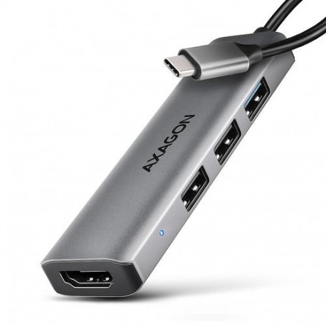 Axagon HMC-H3A USB 5Gbps hub, 3x USB-A, HDMI 4k/30Hz, 15cm USB-C cable