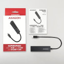Axagon HMC-GL3A USB-C-Hub 3x USB-A Gbit-LAN schwarz USB 3.2 Gen 1 (3.1 Gen 1) Type-C 5000 Mbit/s Bla