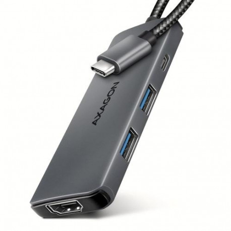 Axagon HMC-5H8K USB 5Gbps hub 2x USB-A USB-C HDMI 8k/30Hz PD 100W kabel USB-C Wired USB 3.2 Gen 1 (3