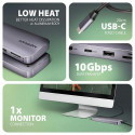 Axagon HMC-6GM2 USB 10Gbps hub USB-A USB-C HDMI M.2 SD/mSD PD 100W USB-C Wired USB 3.2 Gen 2 (3.1 Ge