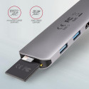 Axagon HMC-5 laptop dock/port replicator Wired USB 3.2 Gen 1 (3.1 Gen 1) Type-C Grey