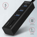 Axagon HMA-CR3A laptop dock/port replicator Wired USB 3.2 Gen 1 (3.1 Gen 1) Type-A Black