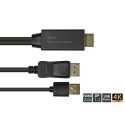 Alcasa HDMI-DP020 video cable adapter 2 m HDMI Type A (Standard) DisplayPort Black